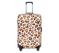 Woshuwo Housse de protection élastique pour valise, résistante à la poussière et aux rayures, motif léopard aquarelle, pois bruns, 55,9 à 61 cm