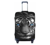 Woshuwo Housse de protection élastique pour valise, résistante à la poussière et aux rayures, motif tigre aux yeux bleus, 55,9 à 61 cm