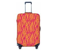 Woshuwo Housse de protection élastique pour valise, résistante à la poussière et aux rayures, motif tigre rose fluo, jaune et rose, 55,9 à 61 cm