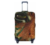 Woshuwo Housse de protection élastique pour valise, résistante à la poussière et aux rayures, motif tigre orange et vert, 55,9 à 61 cm