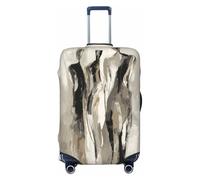 Woshuwo Housse de protection élastique pour valises de voyage à trois grandes personnages, noir et blanc, résistante à la poussière et aux rayures pour valise de 55,9 à 61 cm