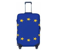 Woshuwo Housse de protection élastique pour valises de voyage avec drapeau de l'Union européenne, résistante à la poussière, aux rayures, convient pour 55,9 à 61 cm