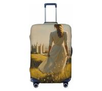 Woshuwo Housses de bagage de voyage élastiques pour femme debout sur une colline herbeuse, résistante à la poussière, aux rayures, protection pour valise de 55,9 à 61 cm
