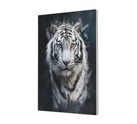 Woshuwo Impression sur toile imprimée de tigre blanc majestueux pour dortoir, chambre à coucher, salon, 30 x 45 cm encadrée