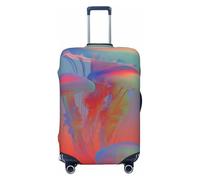 Woshuwo Jellyfishes - Housse de protection élastique souple pour valise, résistante à la poussière et aux rayures, cyan fluo, vert émeraude, pour valise de 55,9 à 61 cm