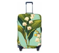 Woshuwo Lilly of The Valley Housse de bagage de voyage élastique vintage anti-poussière et résistante aux rayures pour valises de 55,9 à 61 cm