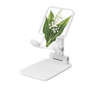 Woshuwo Lily of the Valley Support pliable pour téléphone portable à angle réglable en hauteur Compatible avec tous les smartphones Blanc