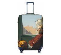 Woshuwo Lonely Man assis sur une fenêtre de canapé, housse de bagage de voyage élastique, résistante à la poussière, aux rayures, protection pour valises de 55,9 à 61 cm