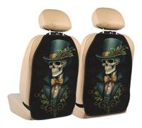 Woshuwo Lot de 2 protège-pieds squelette portant un chapeau haut-de-forme avec nœud papillon et poches de rangement pour protéger les véhicules de la saleté, de la boue et des rayures