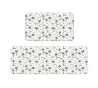 Woshuwo Lot de 2 tapis de cuisine antidérapants avec palmiers et petites îles