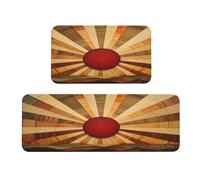 Woshuwo Lot de 2 tapis de cuisine antidérapants Motif soleil levant sur l'horizon
