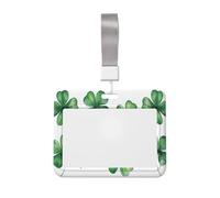 Woshuwo Lot de porte-badges coulissants en plastique rigide en forme de trèfle à l'aquarelle pour infirmières et bureau
