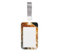 Woshuwo Magnifique porte-badge coulissant en plastique rigide avec ailes à plumes pour cartes de travail pour infirmières et bureau