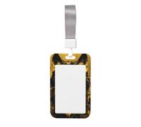 Woshuwo Majestic Wolf Porte-badge coulissant en plastique rigide pour cartes de travail pour infirmières et bureau