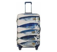 Woshuwo Minimalist Group of Fish Sardines Housse de bagage de voyage élastique anti-poussière et résistante aux rayures pour valises 55,9 à 61 cm
