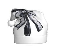 Woshuwo Miroir de poche avec nœud noir Aquarelle Chapeau de Père Noël Adulte Chapeau de Noël Nouveauté Chapeau de Noël