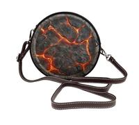 Woshuwo Molten Lava Crater Sac à bandoulière rond en cuir pour femme