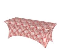 Woshuwo Nappe de table en marbre rose quartz, 1,8 m, tissu extensible pour table rectangulaire, table de cuisine, table de salle à manger, pour banquet, mariage, fête