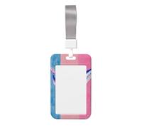 Woshuwo Native Art Porte-badge coulissant en plastique rigide Motif baleine Rose/bleu