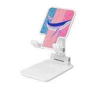 Woshuwo Native Art Whale Support pliable pour téléphone portable avec angle réglable en hauteur Compatible avec tous les smartphones Blanc