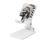 Woshuwo Native Man Support de téléphone portable pliable et réglable en hauteur Compatible avec tous les smartphones Blanc