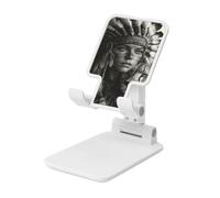 Woshuwo Native Woman Support de téléphone portable pliable Noir et blanc Angle réglable Hauteur Bureau Portable Support de téléphone portable Compatible avec tous les smartphones Blanc