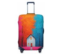 Woshuwo Old House Neon Gradients Surreal Housse de bagage de voyage élastique résistant à la poussière et aux rayures pour valises 55,9 à 61 cm