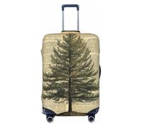 Woshuwo Old Pine Tree On Vintage Book Housse de voyage élastique anti-poussière et anti-rayures pour valises 55,9 à 61 cm