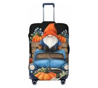 Woshuwo Old Truck Citrouilles naines Feuilles d'automne Housse de bagage de voyage élastique Anti-poussière Résistant aux rayures Housse de protection pour valise 55,9 à 61 cm