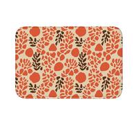 Woshuwo Paillasson antidérapant pour extérieur et intérieur - Formes orange et marron - 40 x 60 cm