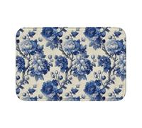 Woshuwo Paillasson antidérapant pour extérieur et intérieur - Motif bouquets de pivoines - 40 x 60 cm