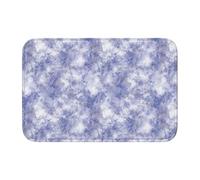 Woshuwo Paillasson antidérapant pour extérieur et intérieur - Motif marbre tie-dye bleu et blanc - 40 x 60 cm