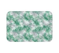 Woshuwo Paillasson antidérapant pour extérieur et intérieur - Motif marbre tie-dye vert et blanc - 40 x 60 cm