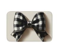 Woshuwo Paillasson antidérapant pour extérieur et intérieur - Motif nœud - Noir et blanc - 40 x 60 cm