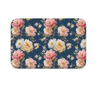 Woshuwo Paillasson antidérapant pour extérieur et intérieur Motif pivoines et cerises 40 x 60 cm