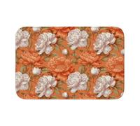 Woshuwo Paillasson antidérapant pour extérieur et intérieur Motif pivoines et roses 40 x 60 cm
