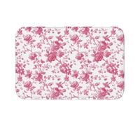 Woshuwo Paillasson antidérapant pour extérieur et intérieur Motif pivoines roses 40 x 60 cm