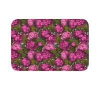 Woshuwo Paillasson antidérapant pour extérieur et intérieur Motif pivoines roses 40 x 60 cm