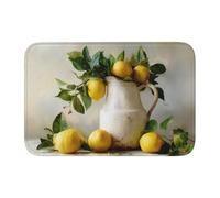 Woshuwo Paillasson antidérapant pour intérieur et extérieur Motif citrons dans une vieille cruche blanche, 40 x 60 cm