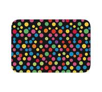 Woshuwo Paillasson antidérapant pour intérieur et extérieur Motif pois multicolores 40 x 60 cm