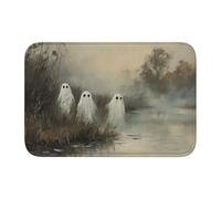 Woshuwo Paillasson antidérapant vintage avec fantôme mignon debout près de la rive - 40 x 60 cm