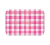 Woshuwo Paillasson Preppy à carreaux rose pastel, antidérapant, pour extérieur, intérieur, entrée, ferme, maison, 40 x 60 cm