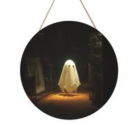 Woshuwo Panneau de bienvenue traditionnel en bois pour porte d'entrée, 30 cm rond à suspendre, décoration de ferme