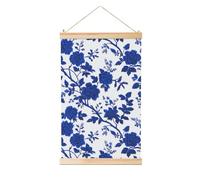 Woshuwo Peinture à suspendre en lin à motif floral français classique, art mural en lin, œuvre d'art moderne, décoration de ferme, 40 x 60 cm