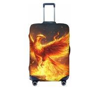 Woshuwo Phoenix Rising from Flames Housse de protection élastique pour valise de voyage résistante à la poussière et aux rayures Doré 55,9 à 61 cm