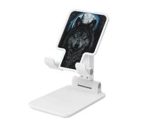 Woshuwo Piercing Blue Eyes Wolf Support pliable pour téléphone portable à angle réglable en hauteur Compatible avec tous les smartphones Blanc