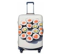 Woshuwo Plaque blanche avec rouleaux de sushi maki - Housse de bagage de voyage élastique - Anti-poussière et anti-rayures - Pour valises de 55,9 à 61 cm