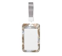 Woshuwo Porte-badge coulissant de luxe en plastique rigide avec motif marbre blanc doré pour infirmières et bureau