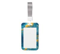 Woshuwo Porte-badge coulissant de luxe en plastique rigide pour badge d'identification ou de travail pour infirmières et bureau Bleu fluo Jaune