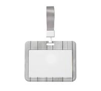 Woshuwo Porte-badge coulissant en bois de ferme blanc brillant en plastique rigide pour cartes de travail, porte-nom pour infirmières et bureau